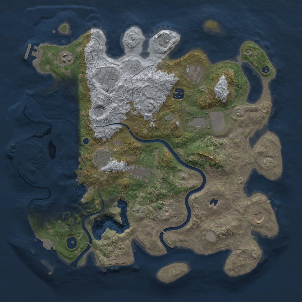 Rust Map: Procedural Map, Size: 4000, Seed: 394451968, 15 Monuments