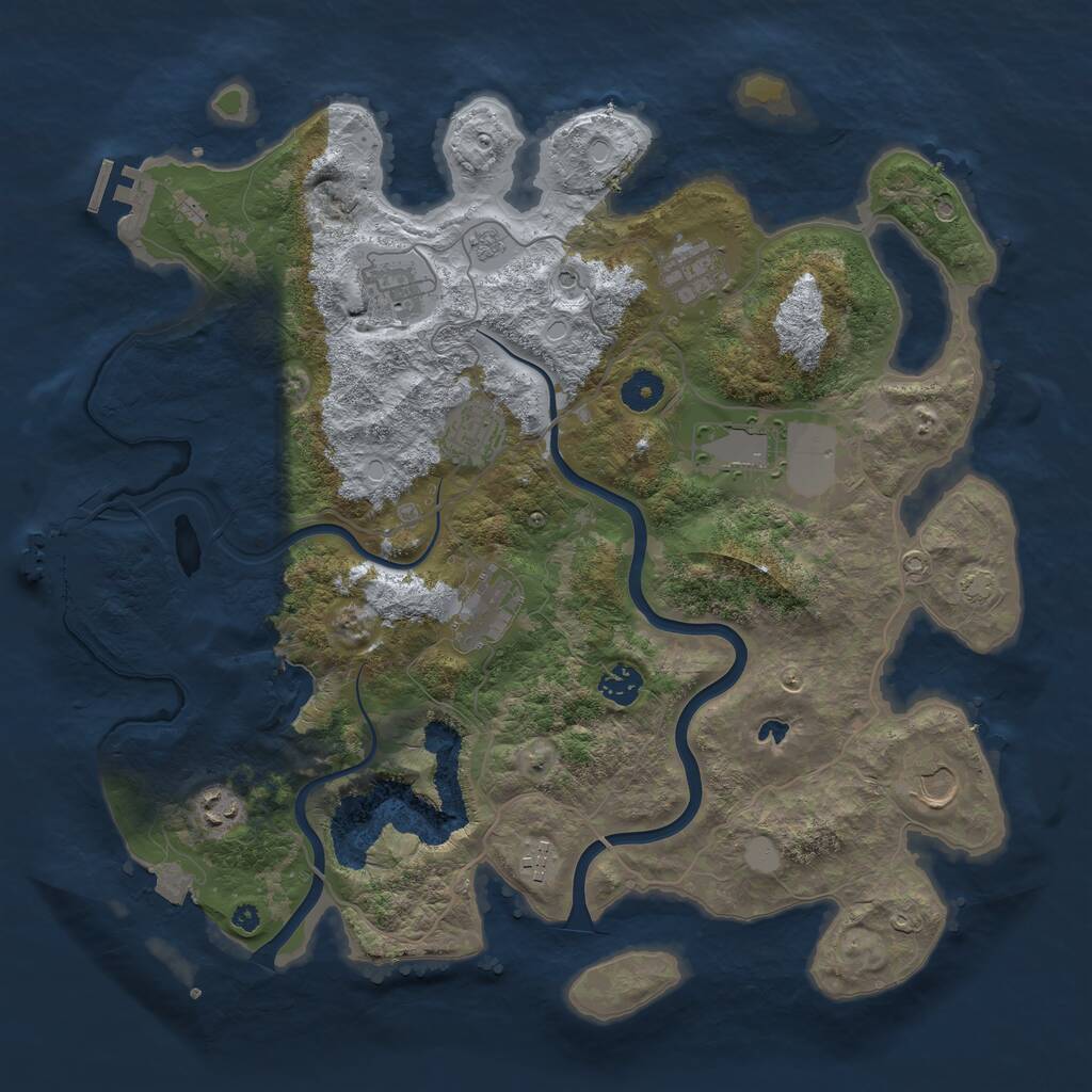 Rust Map: Procedural Map, Size: 4000, Seed: 394451968, 15 Monuments