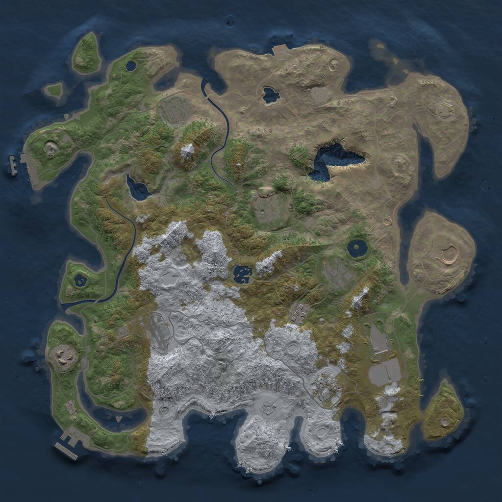 Rust Map: Procedural Map, Size: 4000, Seed: 2065816623, 16 Monuments