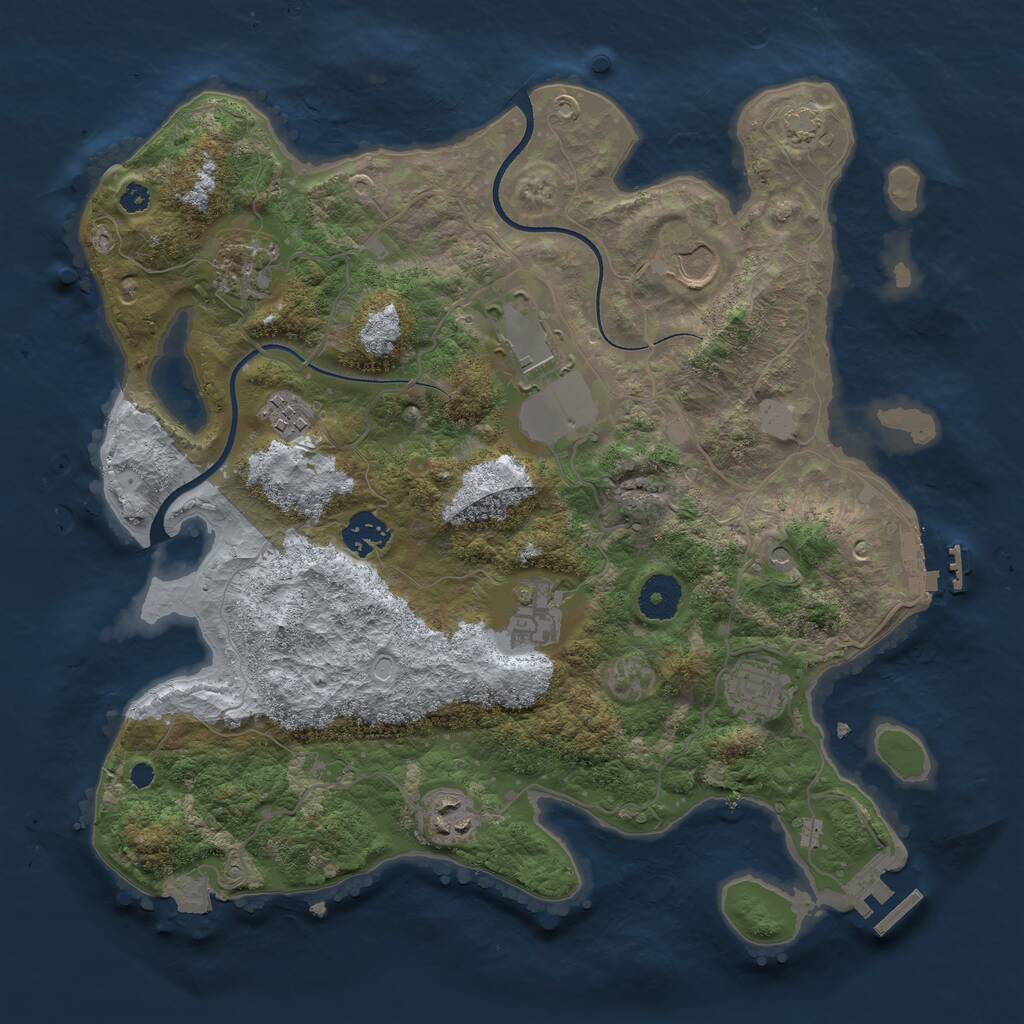 Rust Map: Procedural Map, Size: 3500, Seed: 132330475, 13 Monuments