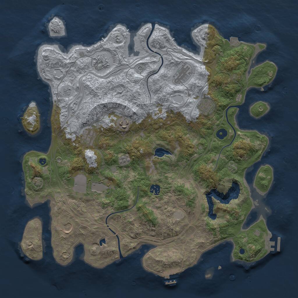 Rust Map: Procedural Map, Size: 4250, Seed: 2123610626, 15 Monuments