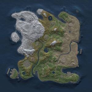 Thumbnail Rust Map: Procedural Map, Size: 3000, Seed: 1904020375, 10 Monuments