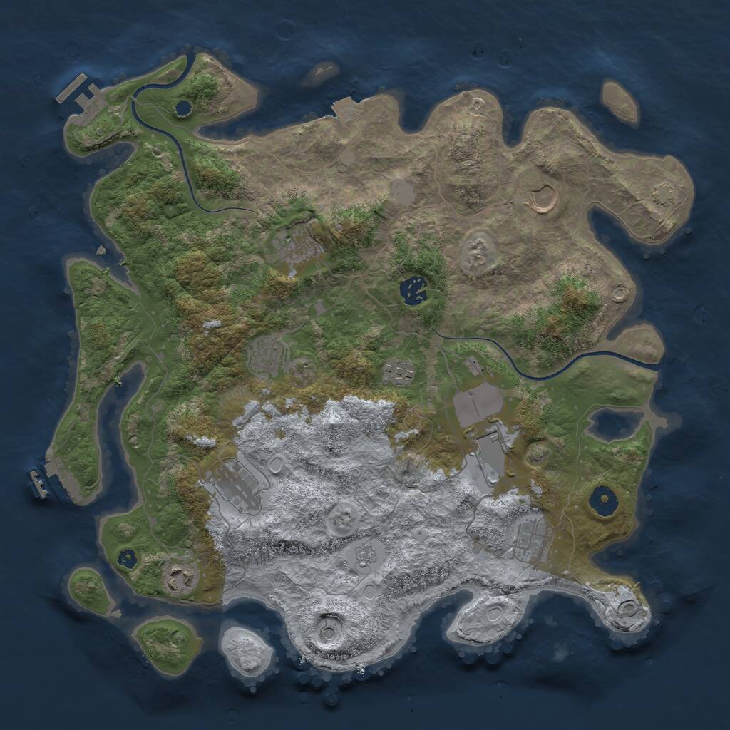 Rust Map: Procedural Map, Size: 3850, Seed: 948234571, 15 Monuments