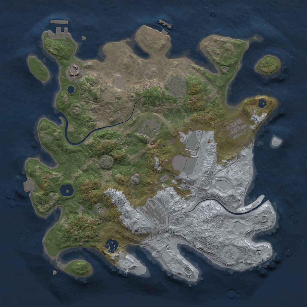 Rust Map: Procedural Map, Size: 3500, Seed: 20241114, 13 Monuments