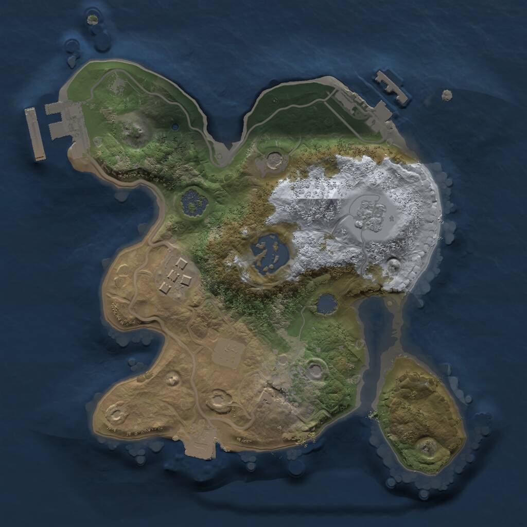 Rust Map: Procedural Map, Size: 2000, Seed: 1719422592, 9 Monuments
