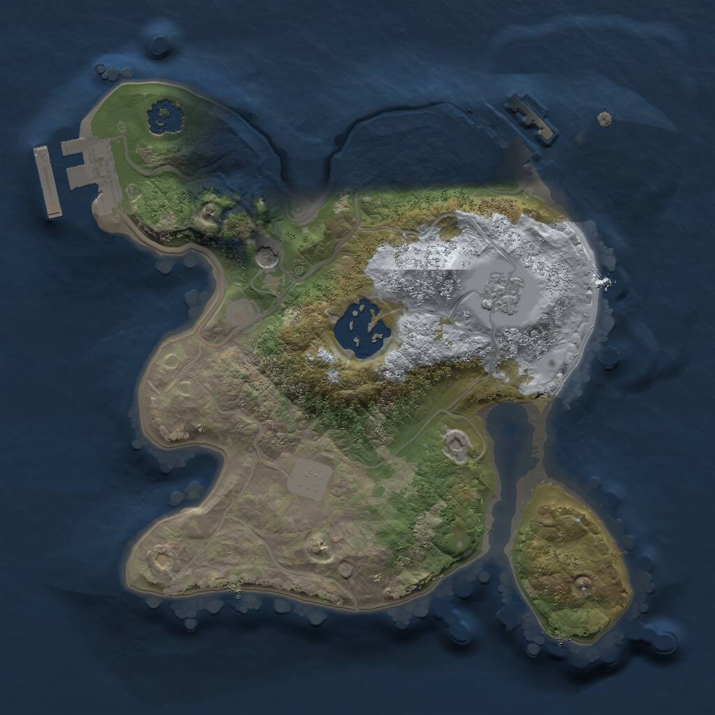 Rust Map: Procedural Map, Size: 2000, Seed: 1719422592, 6 Monuments