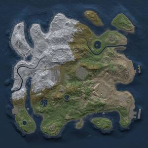 Thumbnail Rust Map: Procedural Map, Size: 3000, Seed: 479981, 10 Monuments