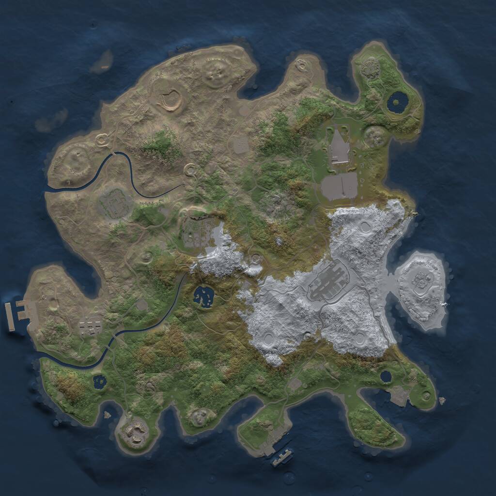 Rust Map: Procedural Map, Size: 3500, Seed: 433698171, 14 Monuments