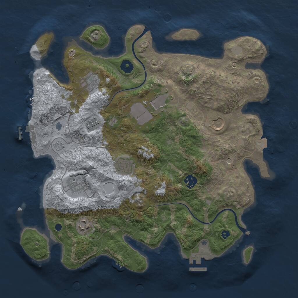 Rust Map: Procedural Map, Size: 3500, Seed: 177873240, 14 Monuments