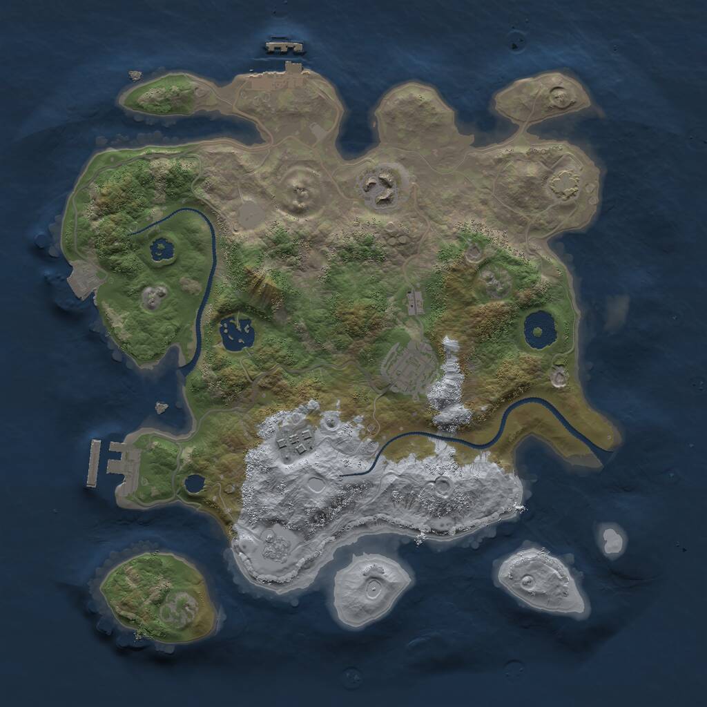 Rust Map: Procedural Map, Size: 3000, Seed: 65756757, 9 Monuments