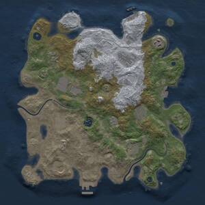 Thumbnail Rust Map: Procedural Map, Size: 3750, Seed: 1967769961, 16 Monuments