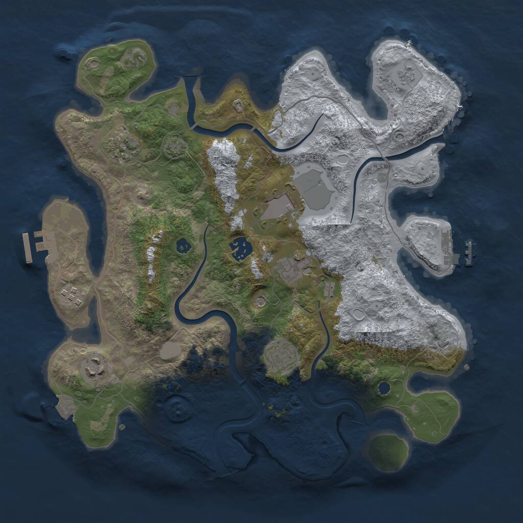 Rust Map: Procedural Map, Size: 3500, Seed: 293430009, 13 Monuments