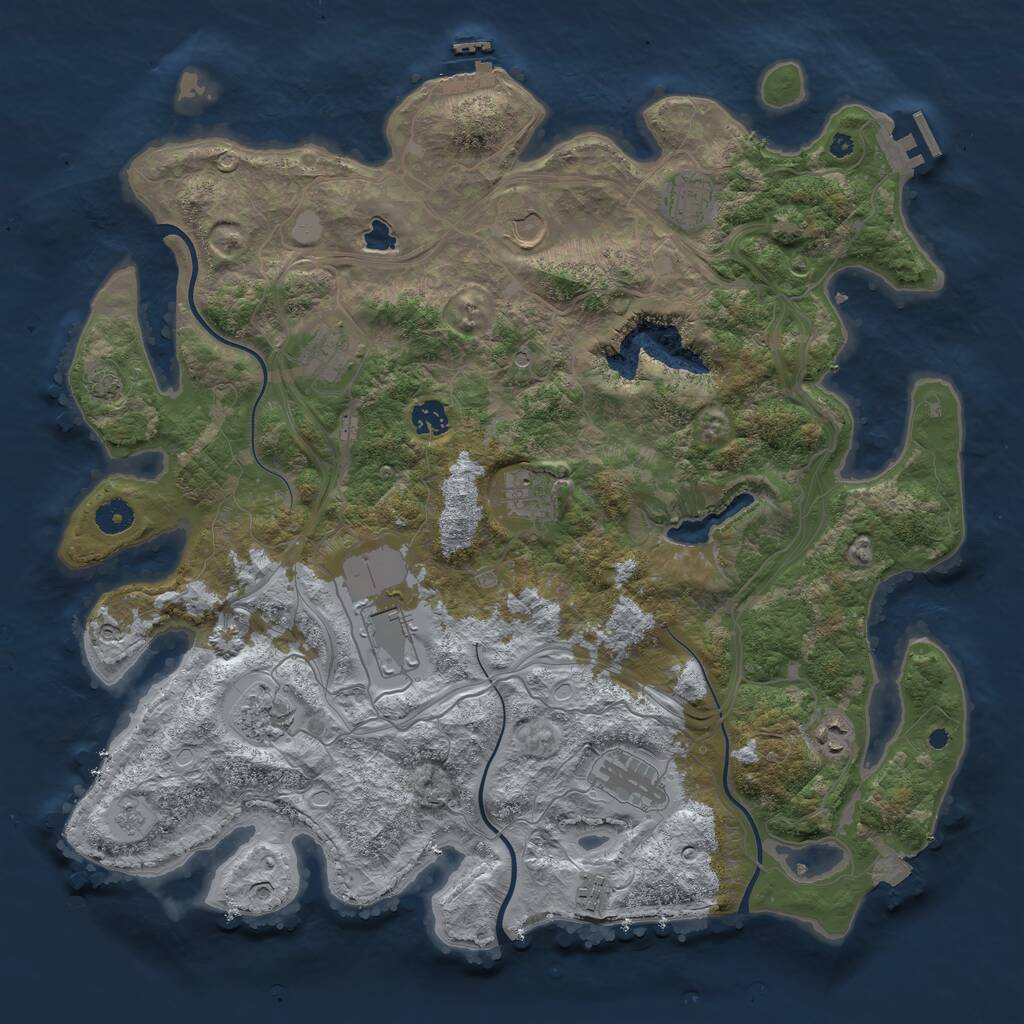 Rust Map: Procedural Map, Size: 4250, Seed: 405602, 16 Monuments