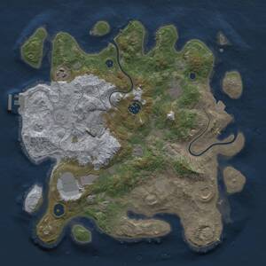 Thumbnail Rust Map: Procedural Map, Size: 3500, Seed: 421411201, 12 Monuments