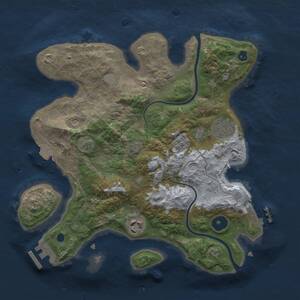 Thumbnail Rust Map: Procedural Map, Size: 3000, Seed: 1056432225, 9 Monuments