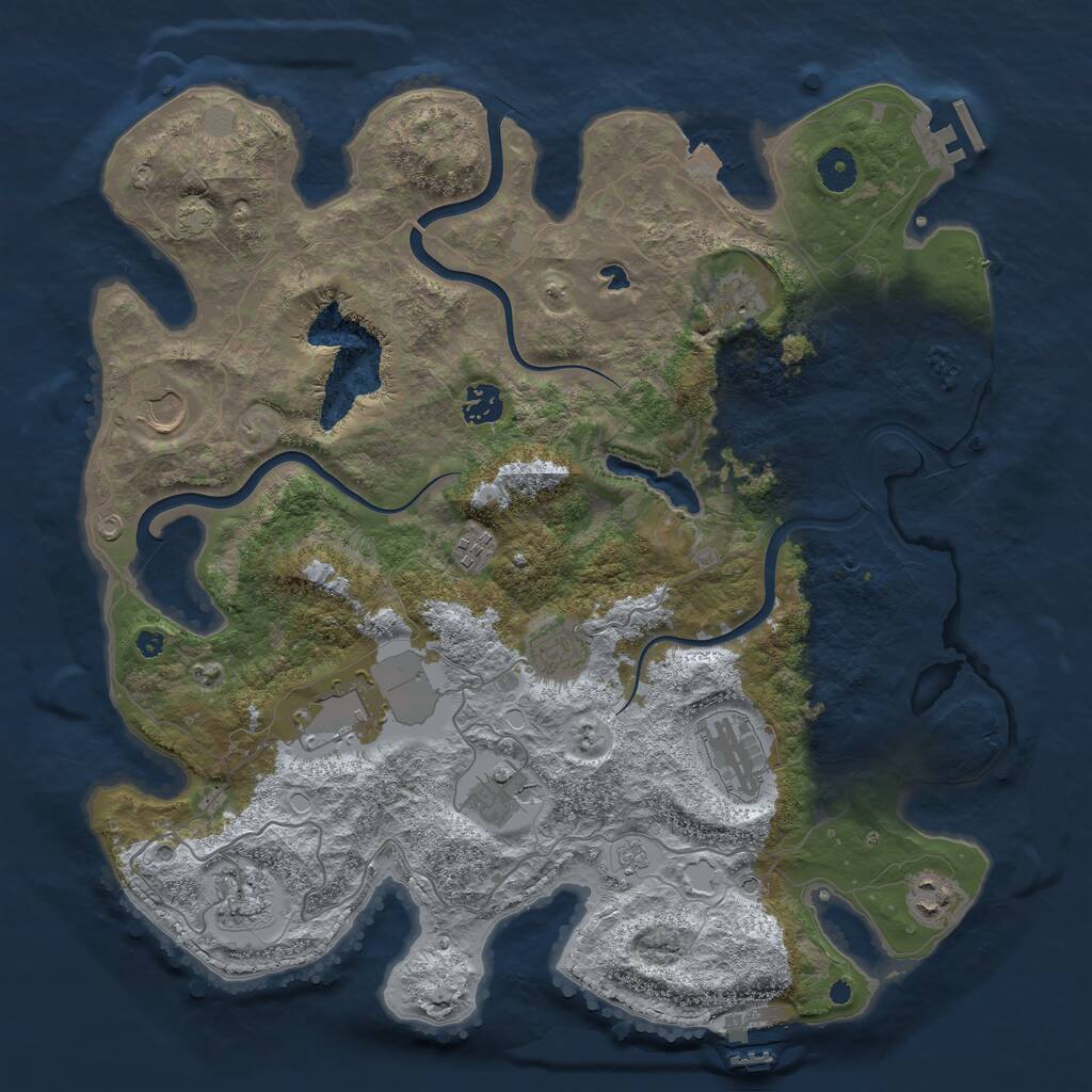 Rust Map: Procedural Map, Size: 4000, Seed: 342892419, 16 Monuments