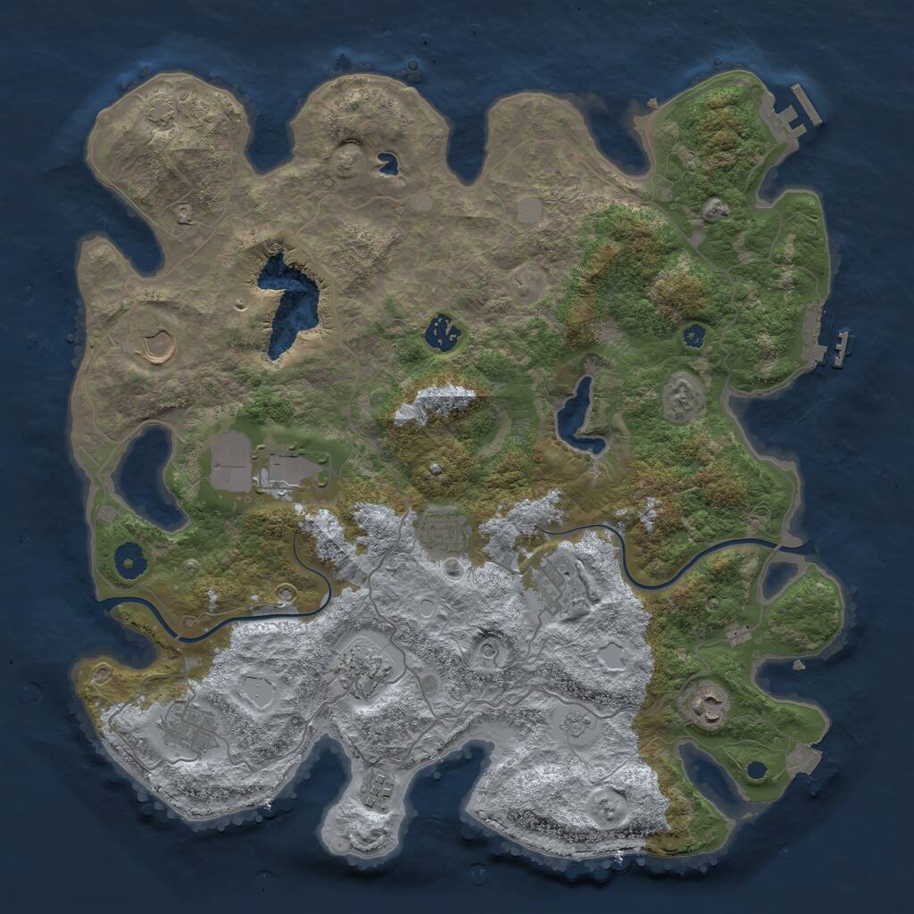 Rust Map: Procedural Map, Size: 4000, Seed: 342892419, 15 Monuments