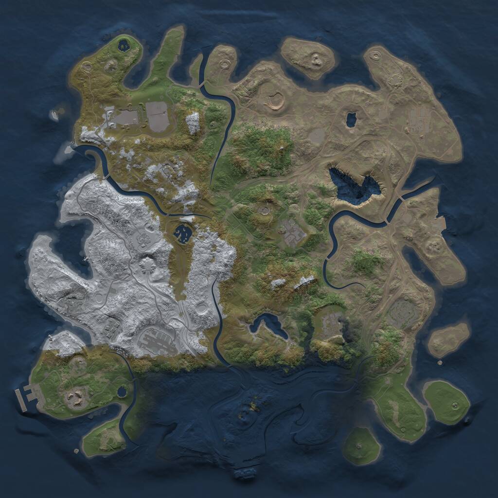 Rust Map: Procedural Map, Size: 4250, Seed: 252587, 17 Monuments