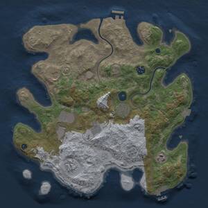 Thumbnail Rust Map: Procedural Map, Size: 3500, Seed: 391887025, 14 Monuments