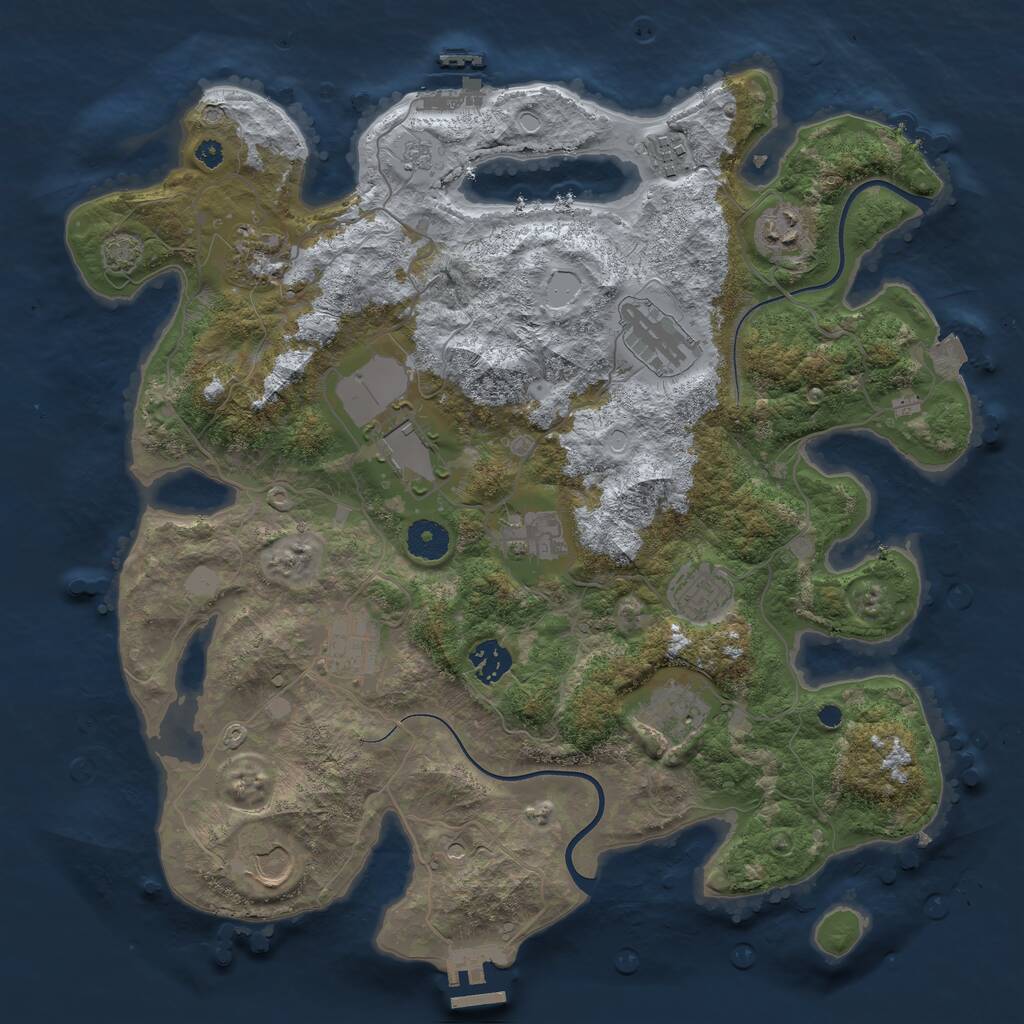 Rust Map: Procedural Map, Size: 3750, Seed: 337365254, 17 Monuments