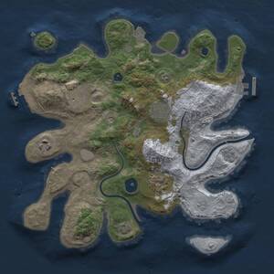 Thumbnail Rust Map: Procedural Map, Size: 3000, Seed: 602201514, 11 Monuments