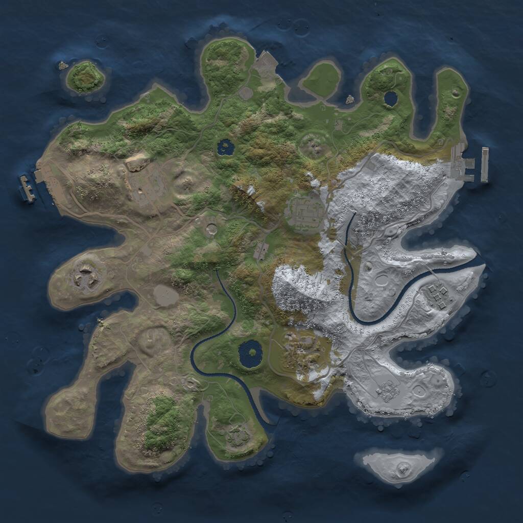 Rust Map: Procedural Map, Size: 3000, Seed: 602201514, 11 Monuments