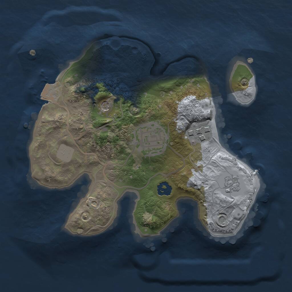 Rust Map: Procedural Map, Size: 2000, Seed: 5667777, 5 Monuments