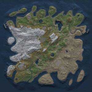 Thumbnail Rust Map: Procedural Map, Size: 4000, Seed: 639527708, 13 Monuments