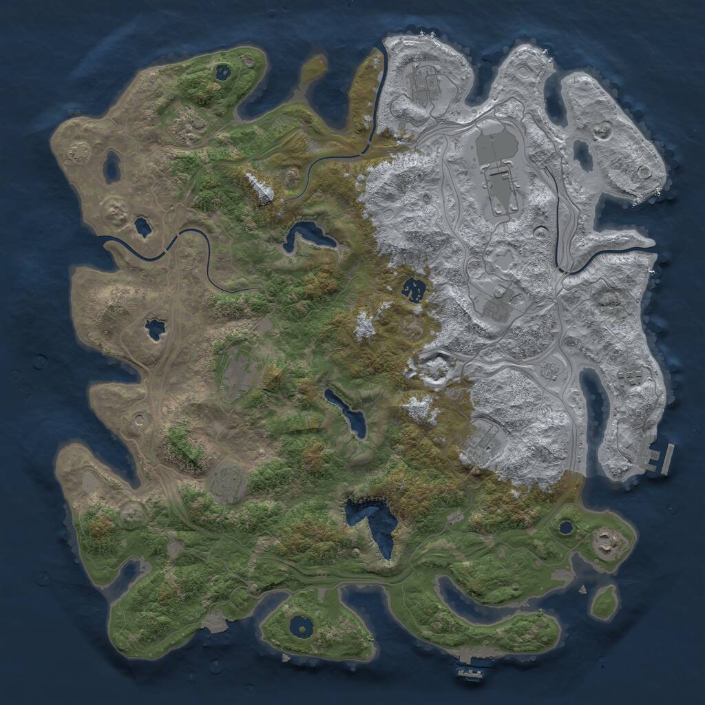 Rust Map: Procedural Map, Size: 4500, Seed: 908, 16 Monuments