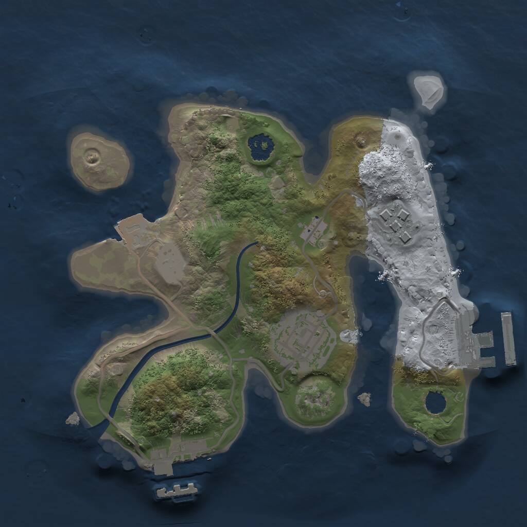 Rust Map: Procedural Map, Size: 2000, Seed: 1956455895, 5 Monuments