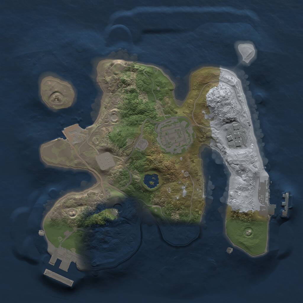 Rust Map: Procedural Map, Size: 2000, Seed: 1956455895, 6 Monuments