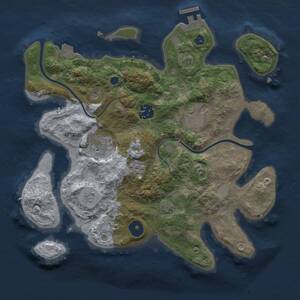 Thumbnail Rust Map: Procedural Map, Size: 3000, Seed: 3040, 9 Monuments