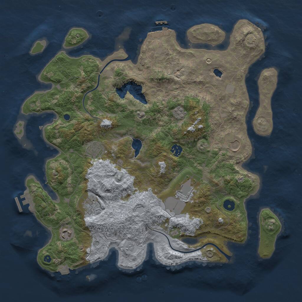 Rust Map: Procedural Map, Size: 4000, Seed: 2144994060, 13 Monuments