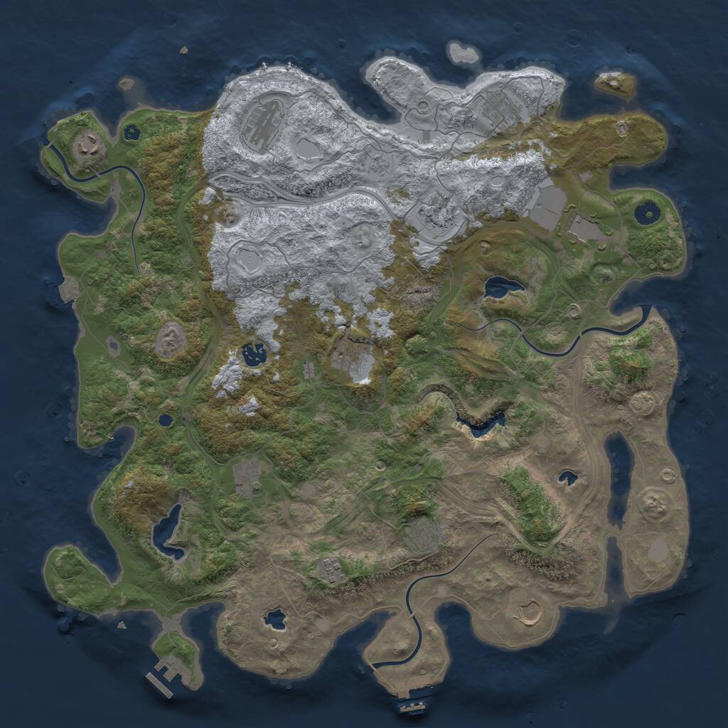 Rust Map: Procedural Map, Size: 4500, Seed: 1710173715, 17 Monuments