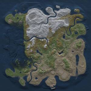 Thumbnail Rust Map: Procedural Map, Size: 4500, Seed: 1710173715, 16 Monuments