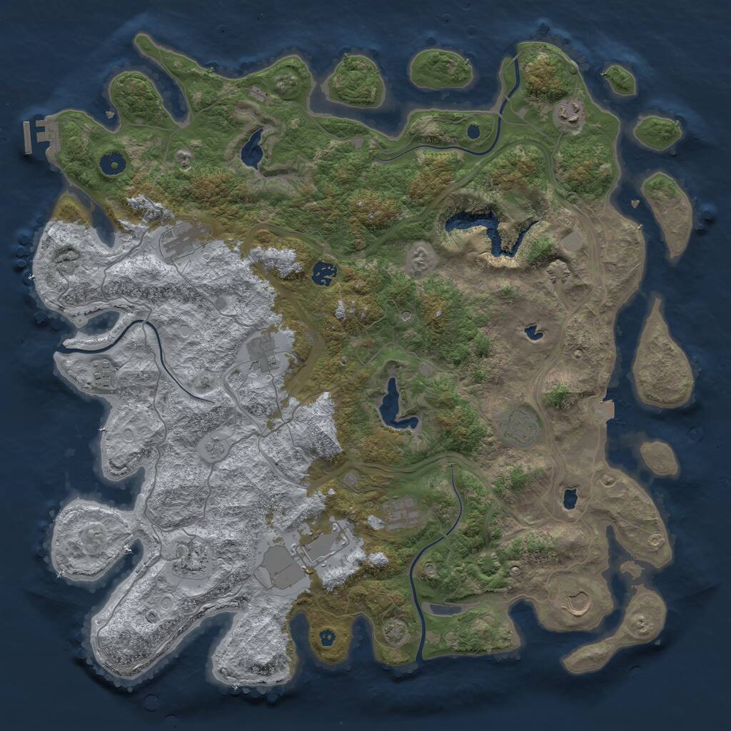 Rust Map: Procedural Map, Size: 4500, Seed: 805662545, 15 Monuments