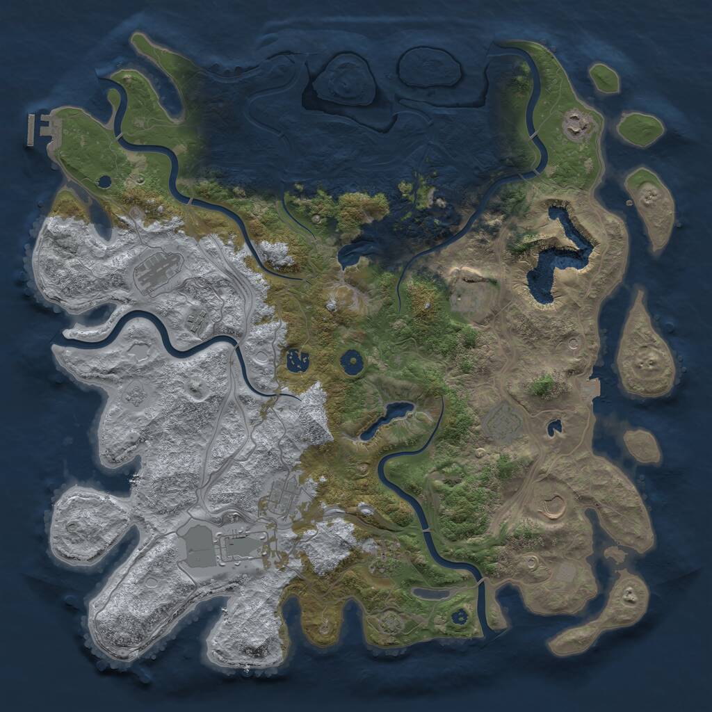 Rust Map: Procedural Map, Size: 4500, Seed: 805662545, 15 Monuments