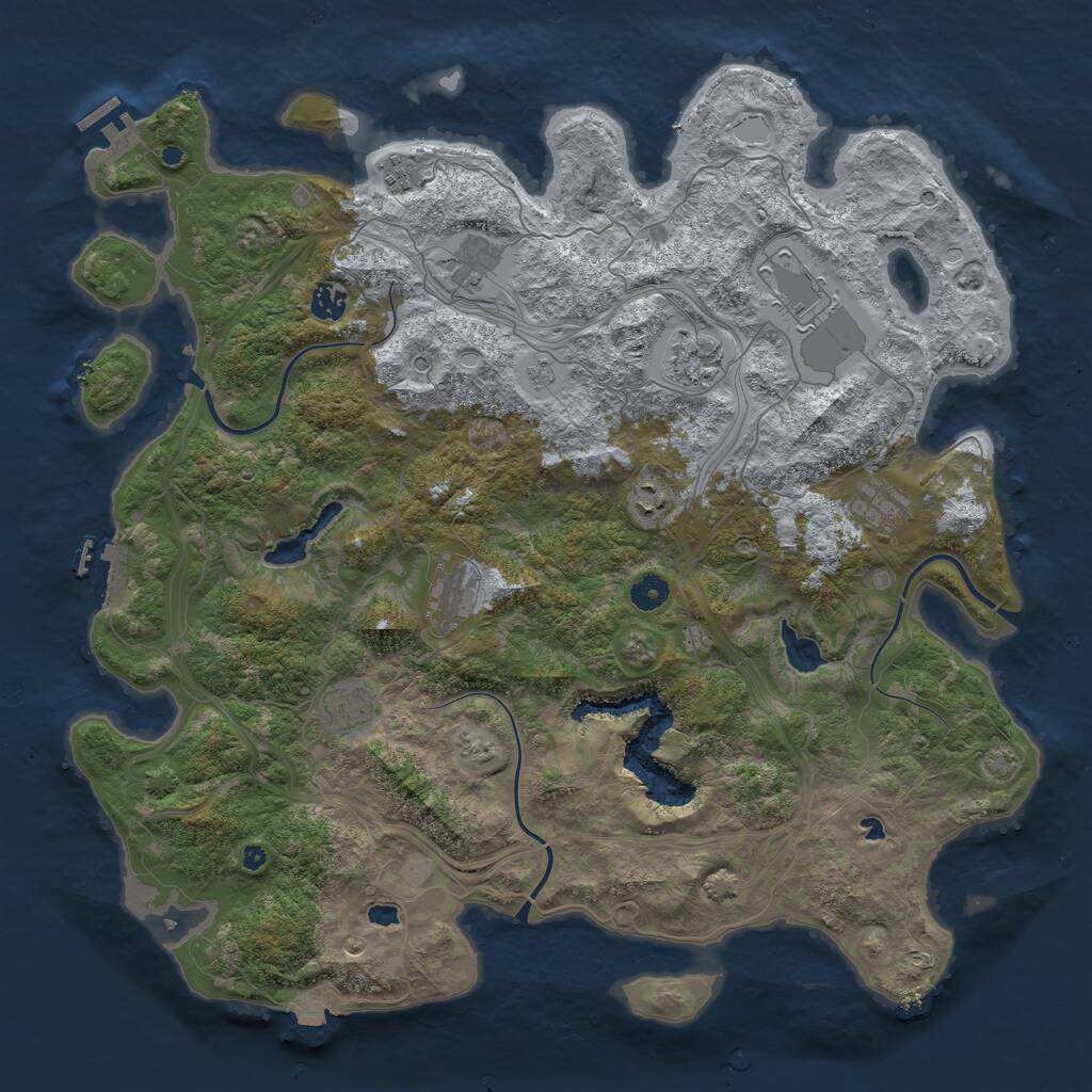 Rust Map: Procedural Map, Size: 4500, Seed: 663278992, 15 Monuments