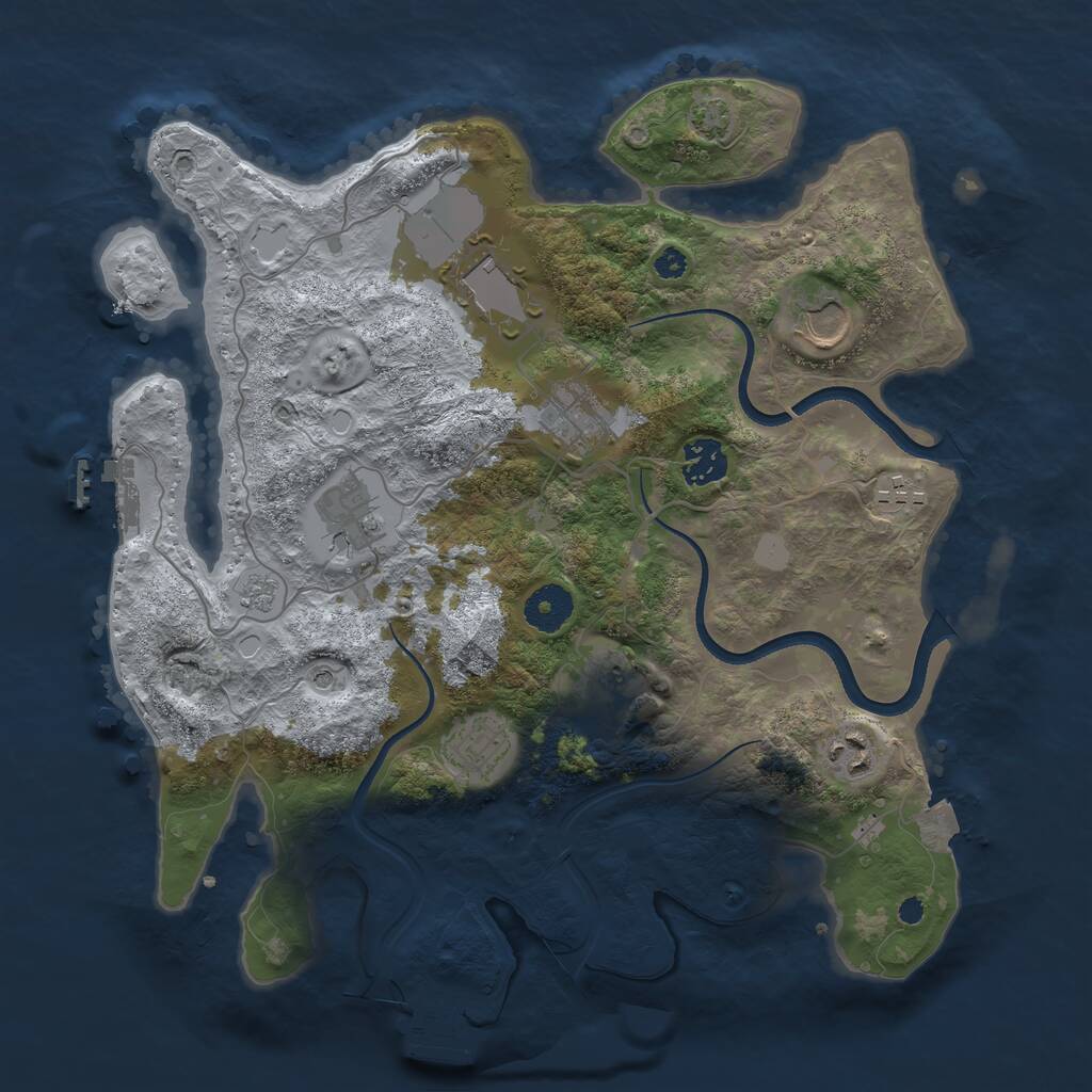 Rust Map: Procedural Map, Size: 3500, Seed: 51912, 15 Monuments