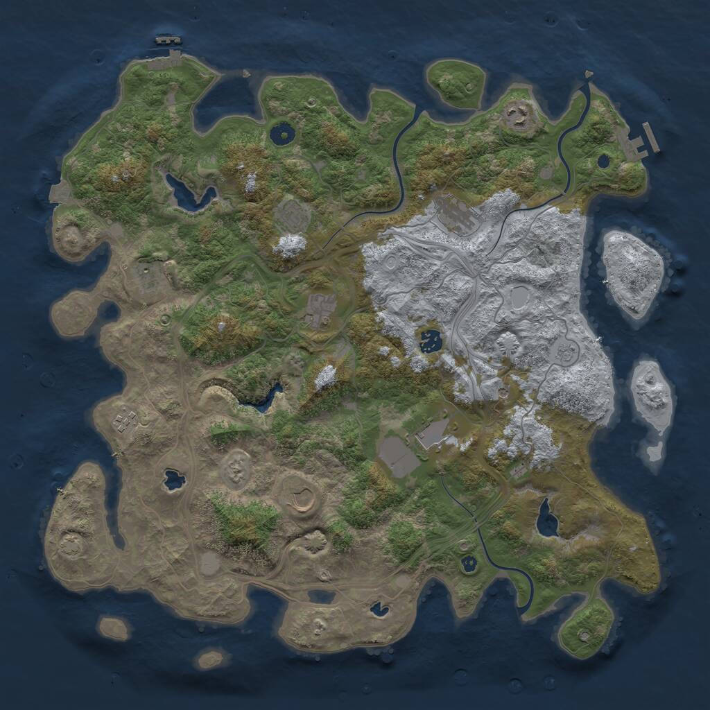 Rust Map: Procedural Map, Size: 4500, Seed: 3235654, 15 Monuments