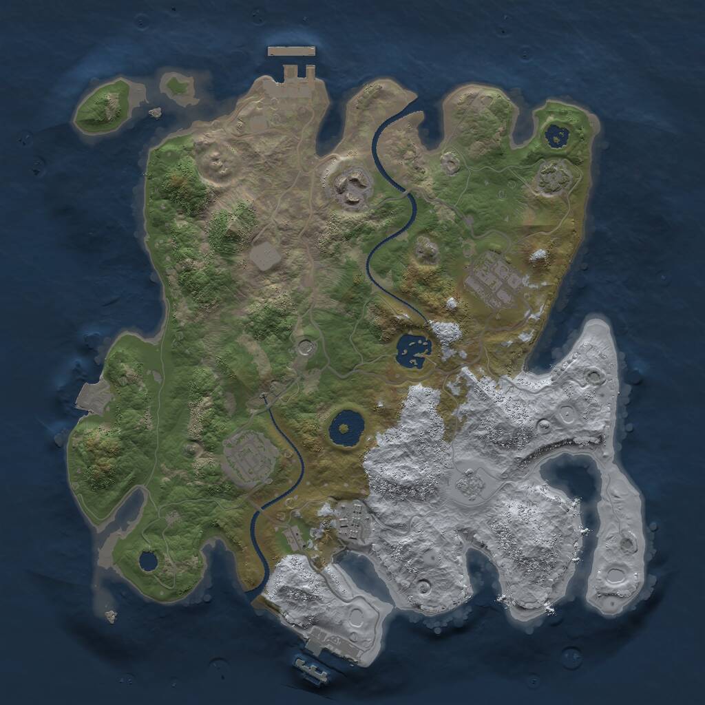 Rust Map: Procedural Map, Size: 3000, Seed: 1311531655, 11 Monuments