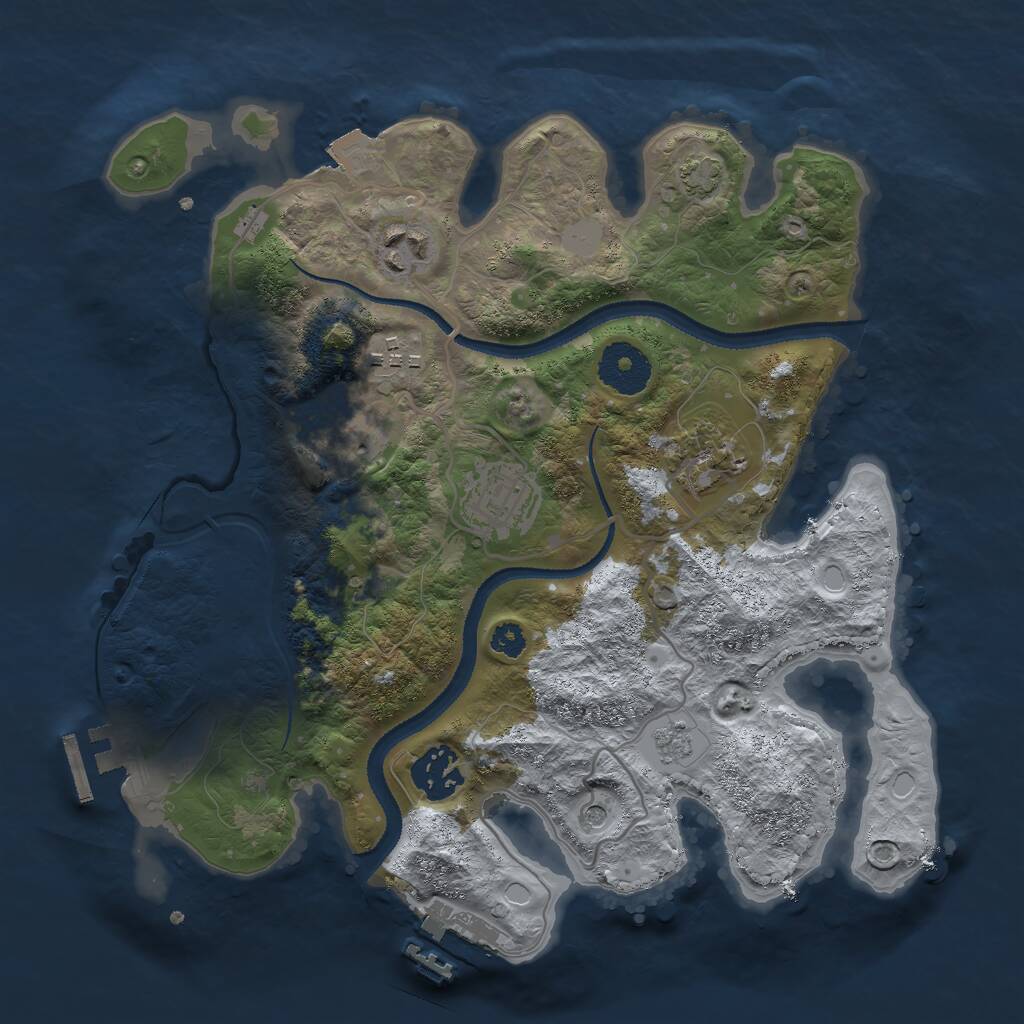 Rust Map: Procedural Map, Size: 3000, Seed: 1311531655, 12 Monuments