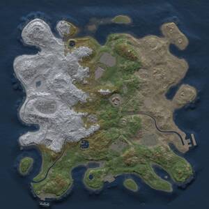 Thumbnail Rust Map: Procedural Map, Size: 3500, Seed: 144651847, 14 Monuments