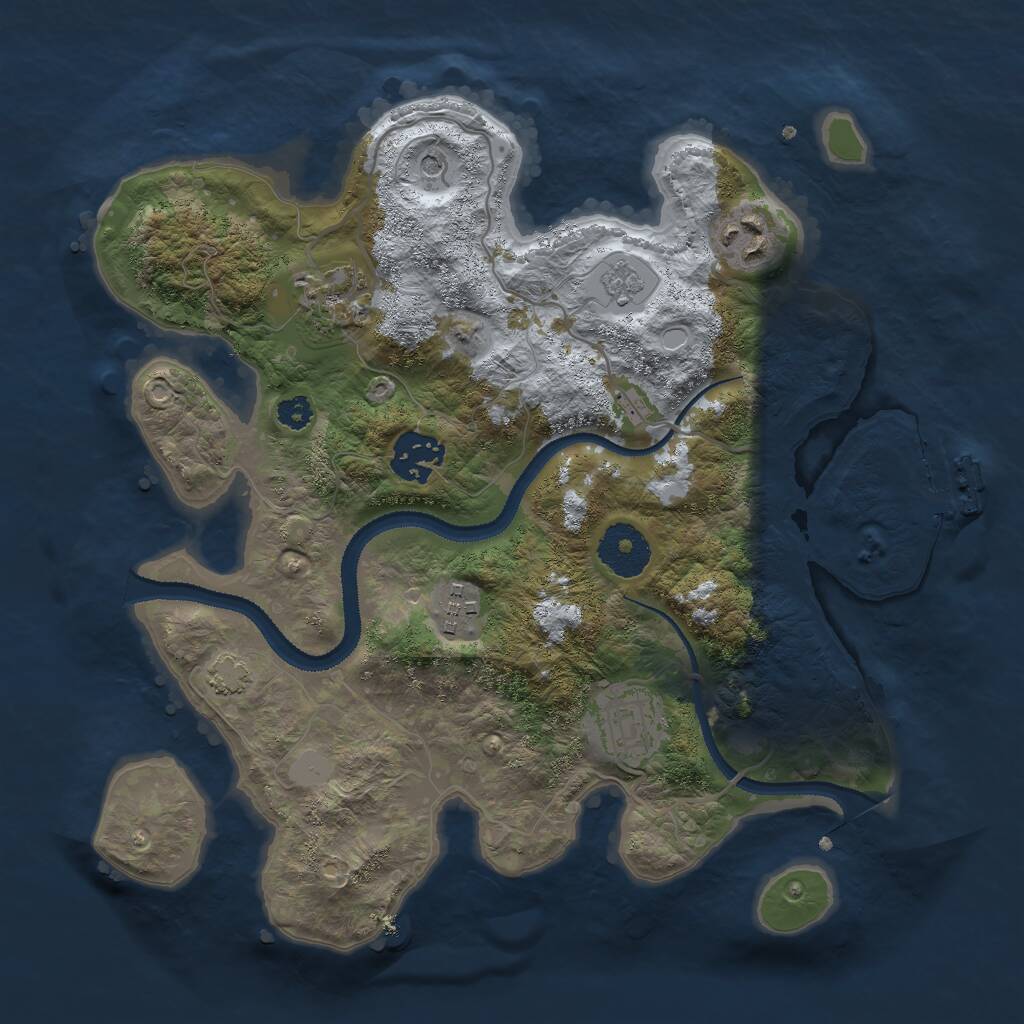 Rust Map: Procedural Map, Size: 3000, Seed: 16244, 10 Monuments