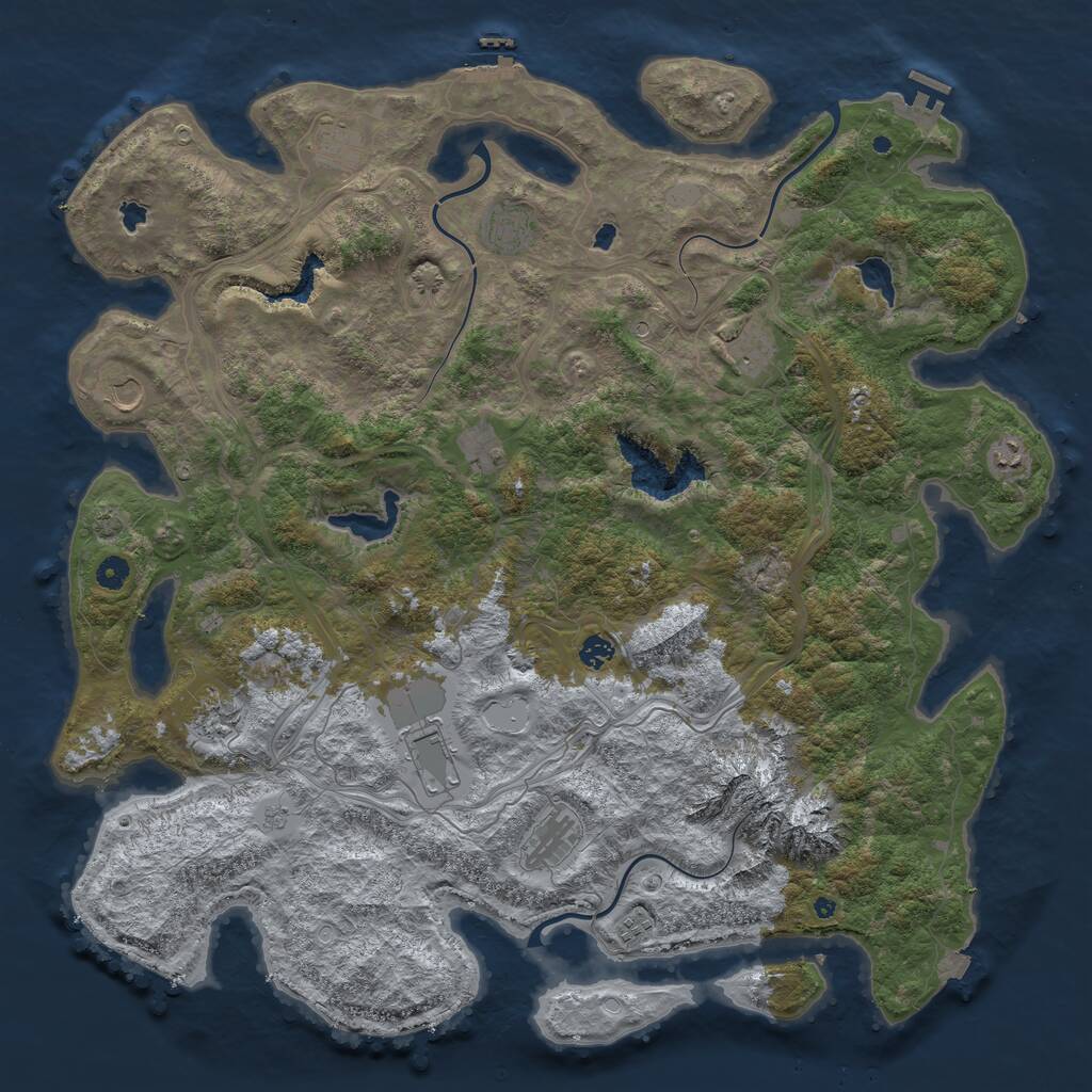 Rust Map: Procedural Map, Size: 5000, Seed: 905024534, 17 Monuments