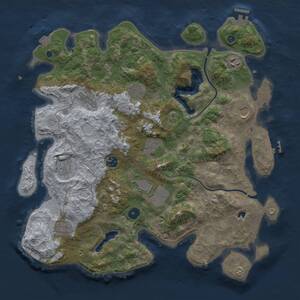 Thumbnail Rust Map: Procedural Map, Size: 4000, Seed: 2100015683, 16 Monuments