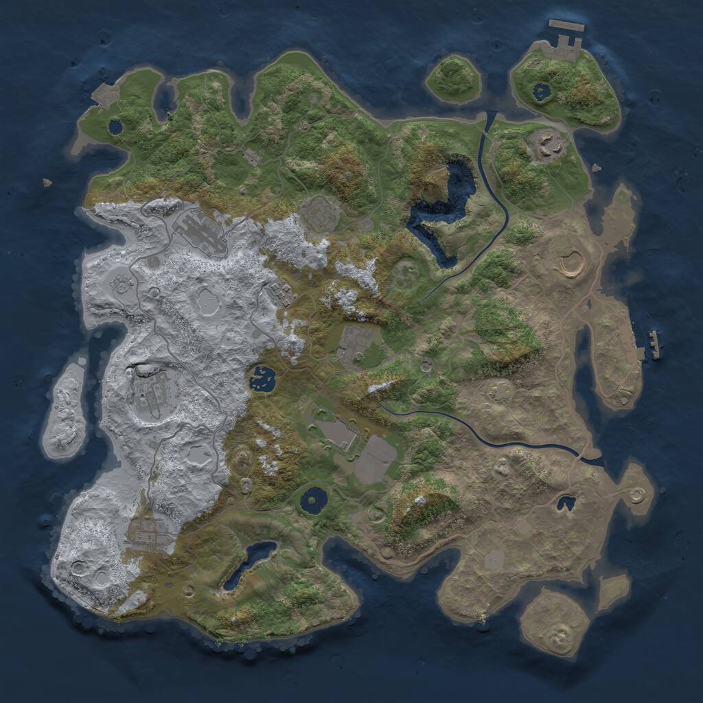 Rust Map: Procedural Map, Size: 4000, Seed: 2100015683, 16 Monuments