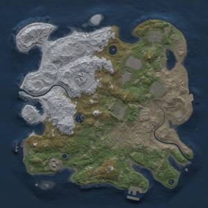 Thumbnail Rust Map: Procedural Map, Size: 3500, Seed: 1548078274, 14 Monuments