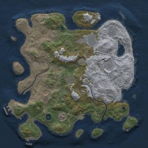 Thumbnail Rust Map: Procedural Map, Size: 3700, Seed: 1658734381, 14 Monuments