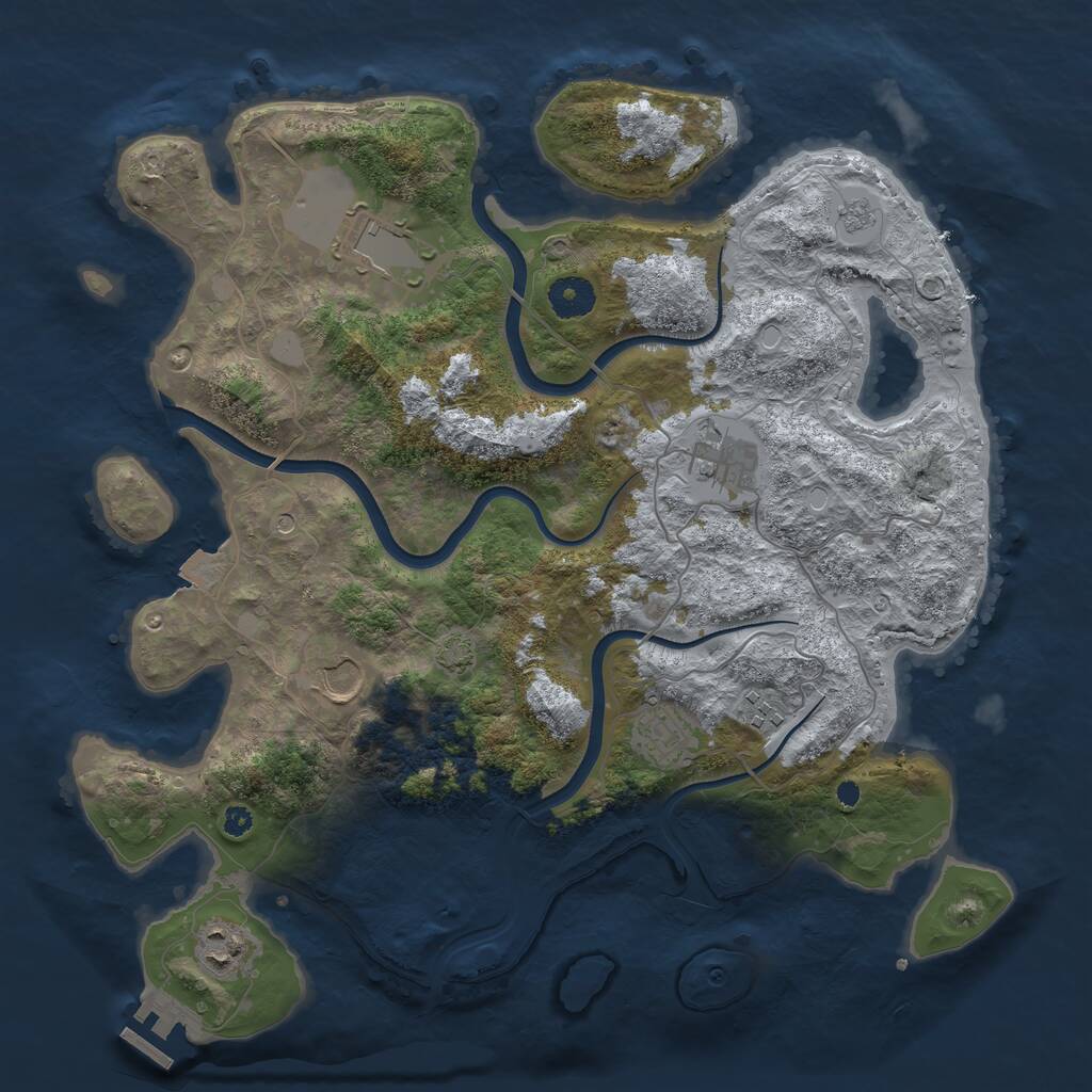 Rust Map: Procedural Map, Size: 3700, Seed: 1658734381, 11 Monuments